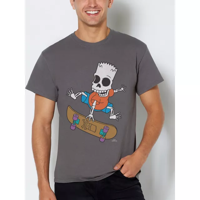 Bart Skating Skeleton T Shirt - The Simpsons at Spencer's