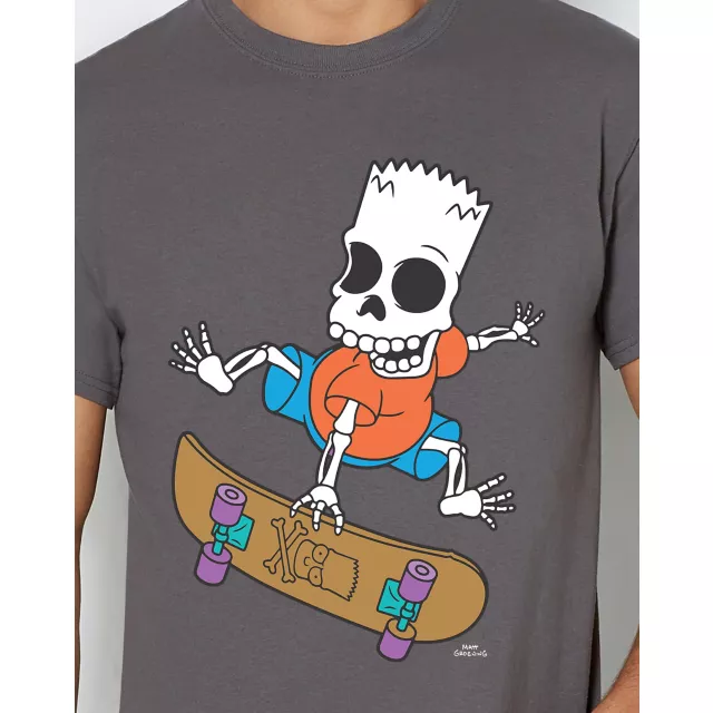 Bart Skating Skeleton T Shirt - The Simpsons at Spencer's