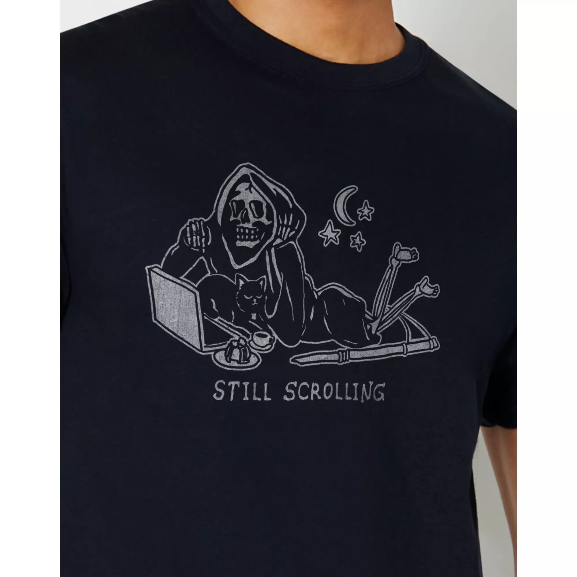 Still Scrolling Reaper T Shirt at Spencer's