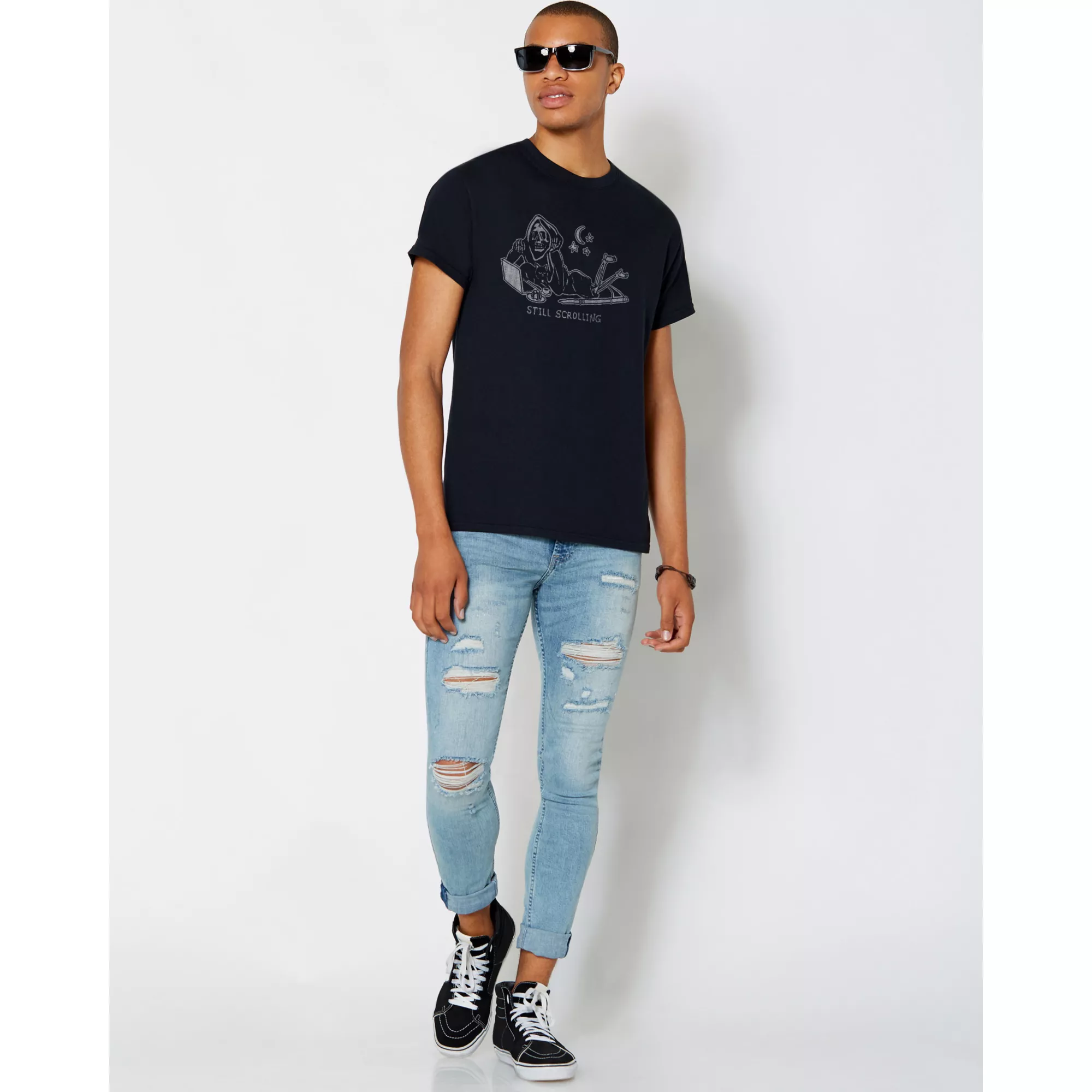 Still Scrolling Reaper T Shirt at Spencer's