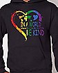 Be Kind Rainbow Heart Hoodie - Crypto Mania