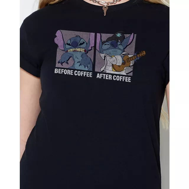 Stitch Before and After Coffee T Shirt - Lilo & Stitch at Spencer's