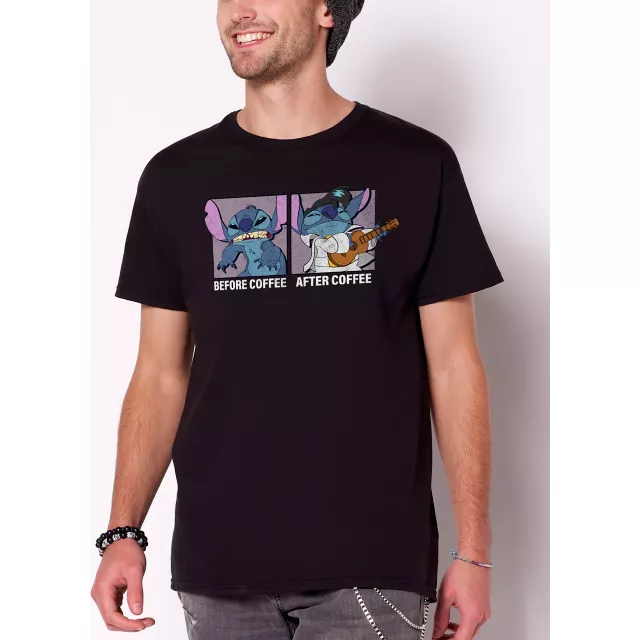 Stitch Before and After Coffee T Shirt - Lilo & Stitch at Spencer's