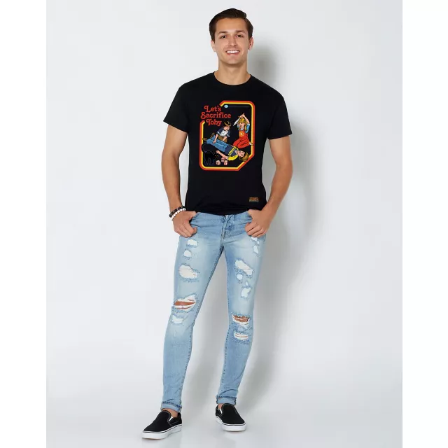 Black Let's Sacrifice Toby T Shirt - Steven Rhodes at Spencer's