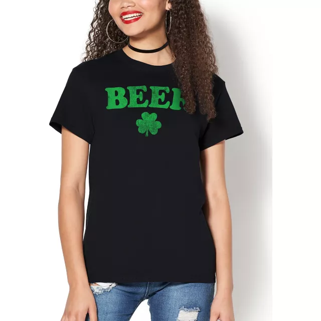 Beer Shamrock T Shirt at Spencer's