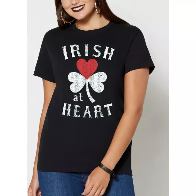 Irish at Heart Shamrock T Shirt at Spencer's