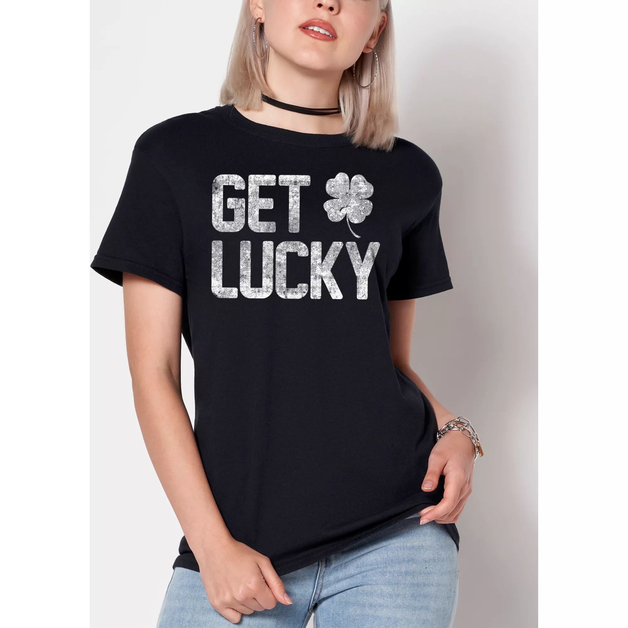 Get Lucky Shamrock T Shirt at Spencer's