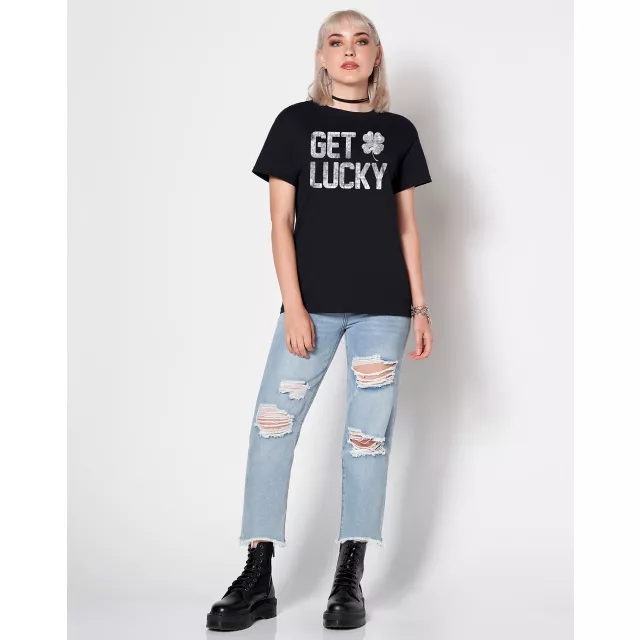 Get Lucky Shamrock T Shirt at Spencer's