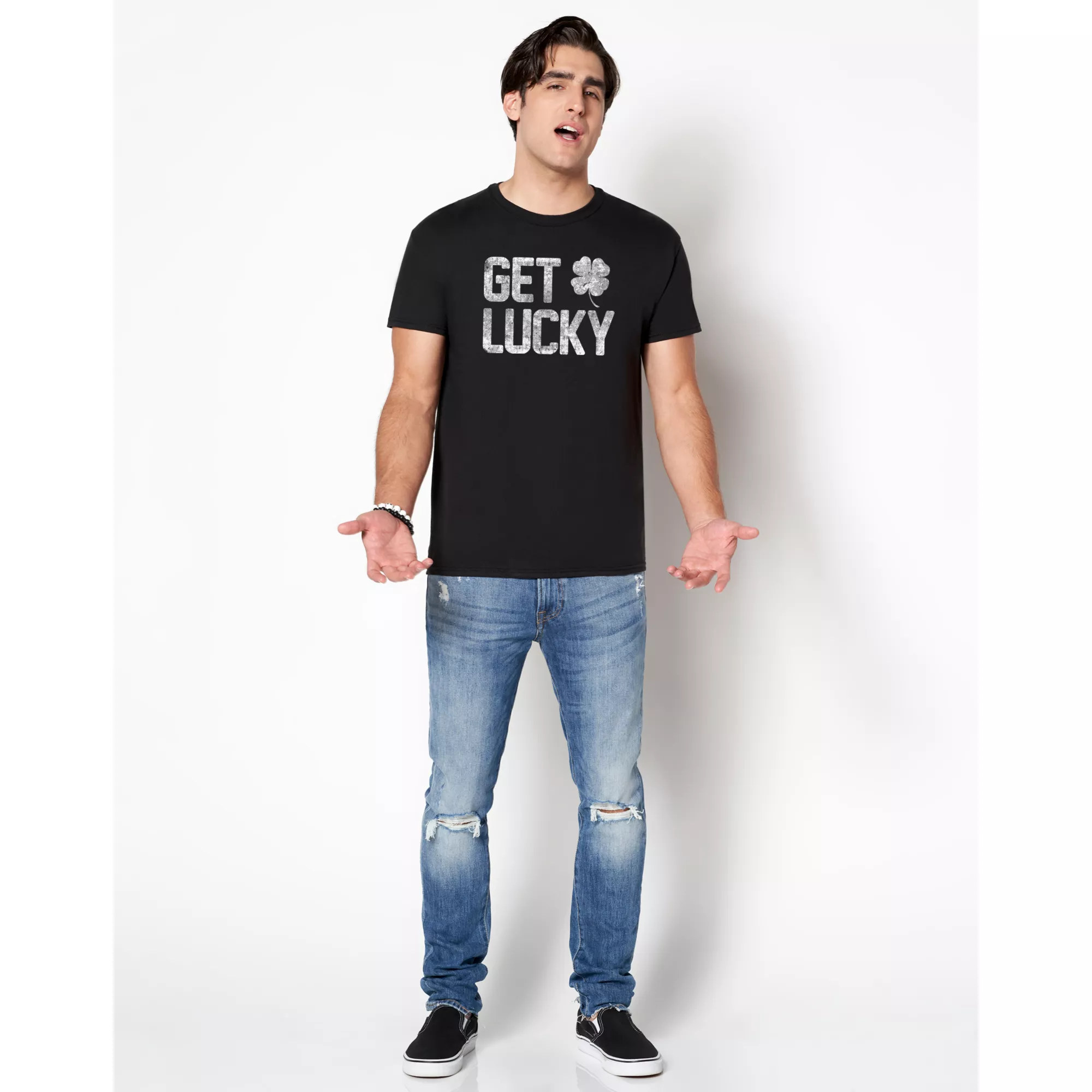 Get Lucky Shamrock T Shirt at Spencer's