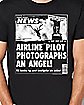 Airline Pilot Photographs Angel T Shirt - Weekly World News