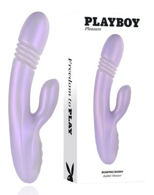 playboy sex toy Playboy Pleasure 20-Function Rechargeable Waterproof Bumping Bunny Warming  Rabbit Vibrator - 9 Inch