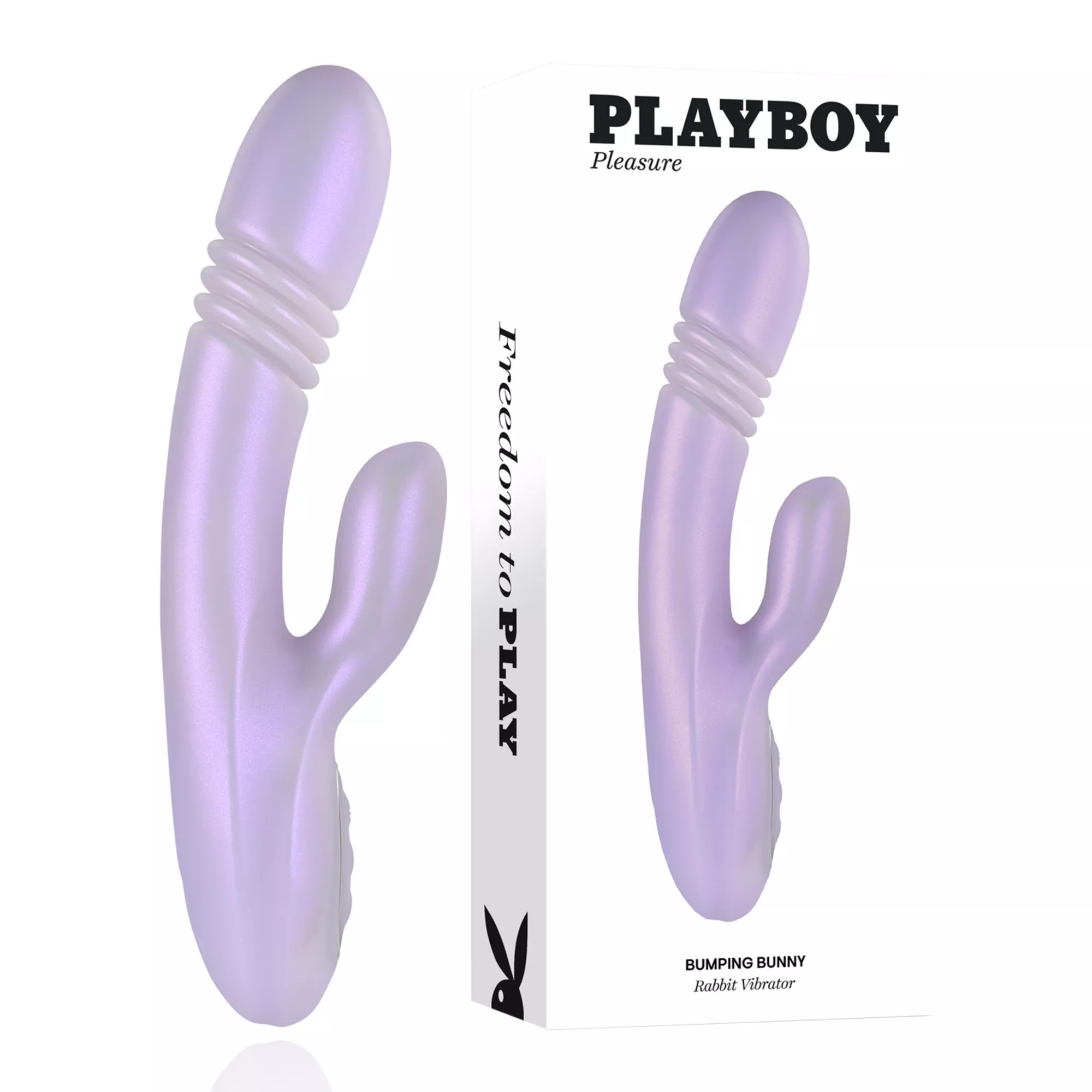 Playboy Pleasure 20-Function Rechargeable Waterproof Bumping Bunny Warming Rabbit Vibrator - 9 Inch at Spencer's