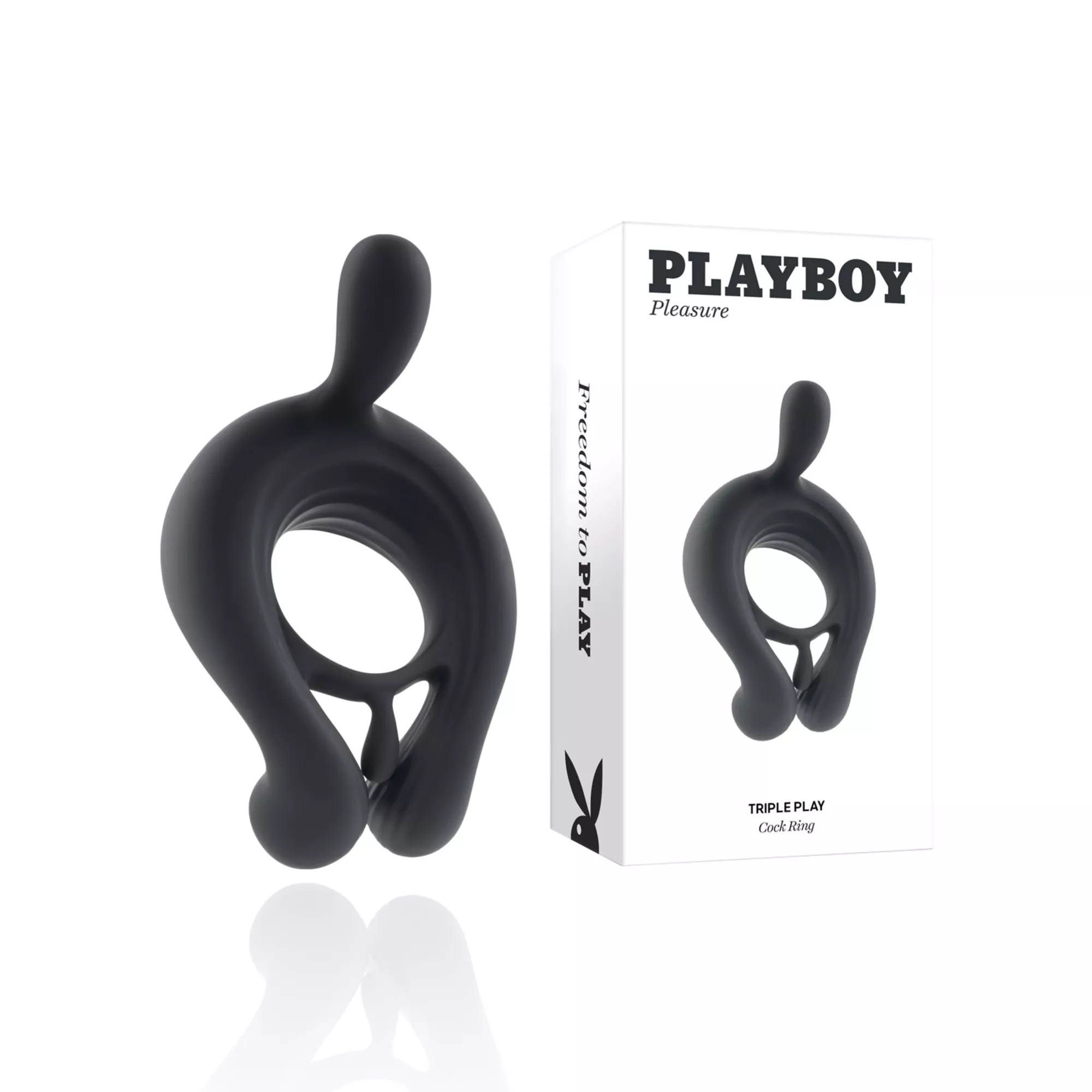 Playboy Pleasure 9-Function Triple Play Vibrating Cock Ring at Spencer's