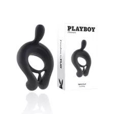 Playboy Pleasure 9-Function Triple Play Vibrating Cock Ring at Spencer's