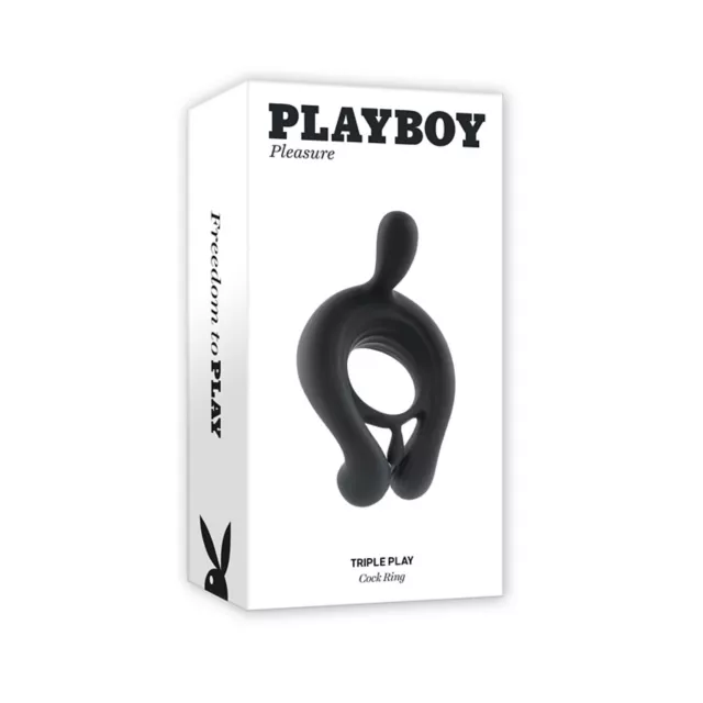 Playboy Pleasure 9-Function Triple Play Vibrating Cock Ring at Spencer's