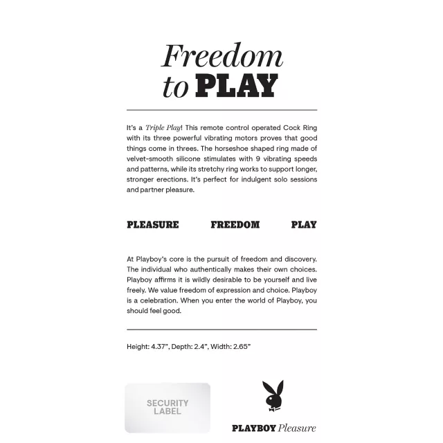 Playboy Pleasure 9-Function Triple Play Vibrating Cock Ring at Spencer's