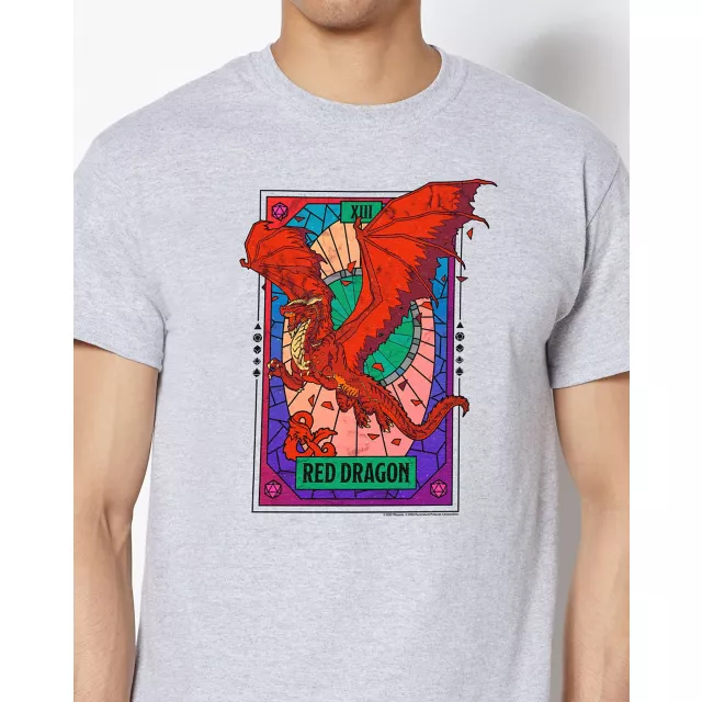 Red Dragon Mosaic Tarot Card T Shirt- Dungeons & Dragons at Spencer's