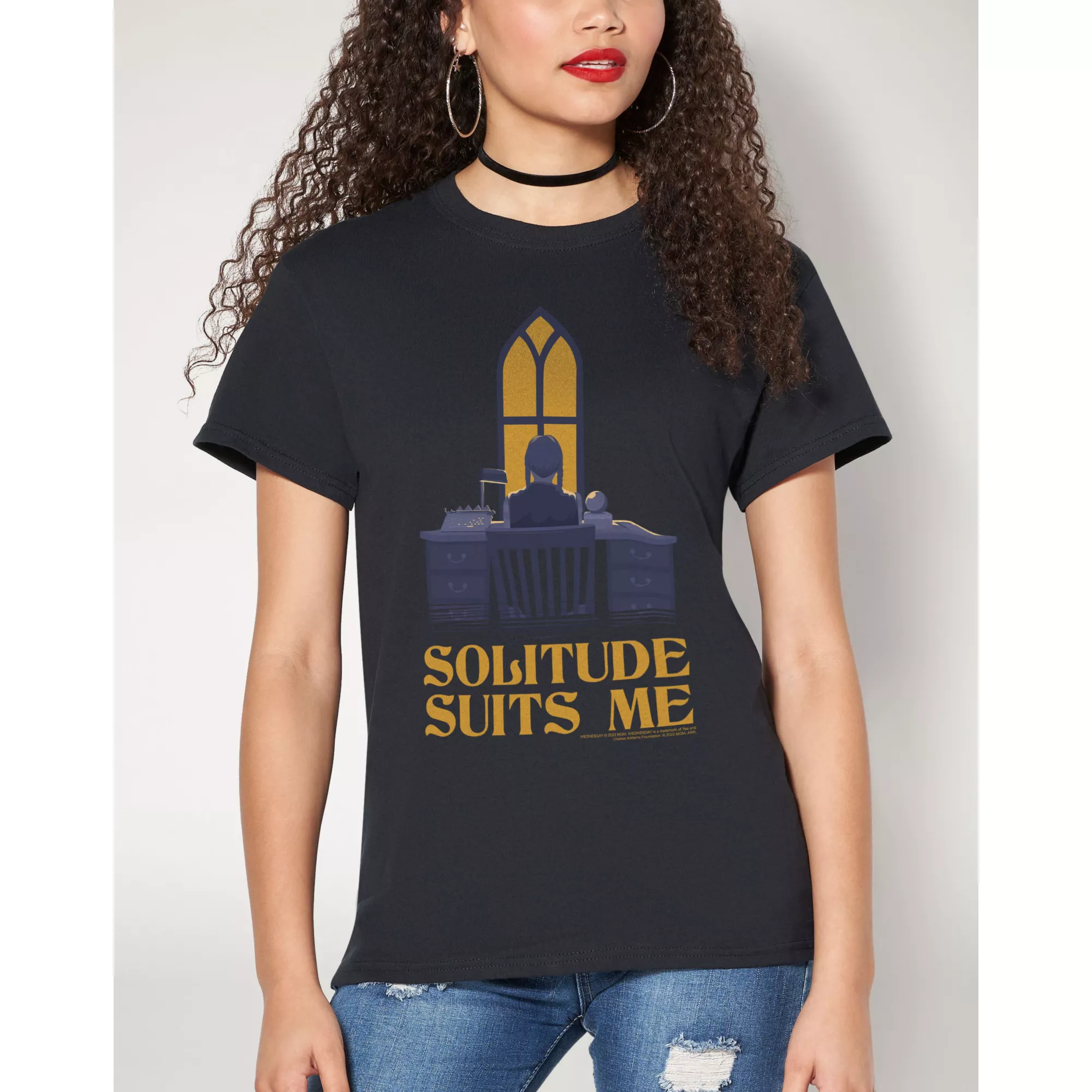 Solitude Suits Me T Shirt- Wednesday at Spencer's