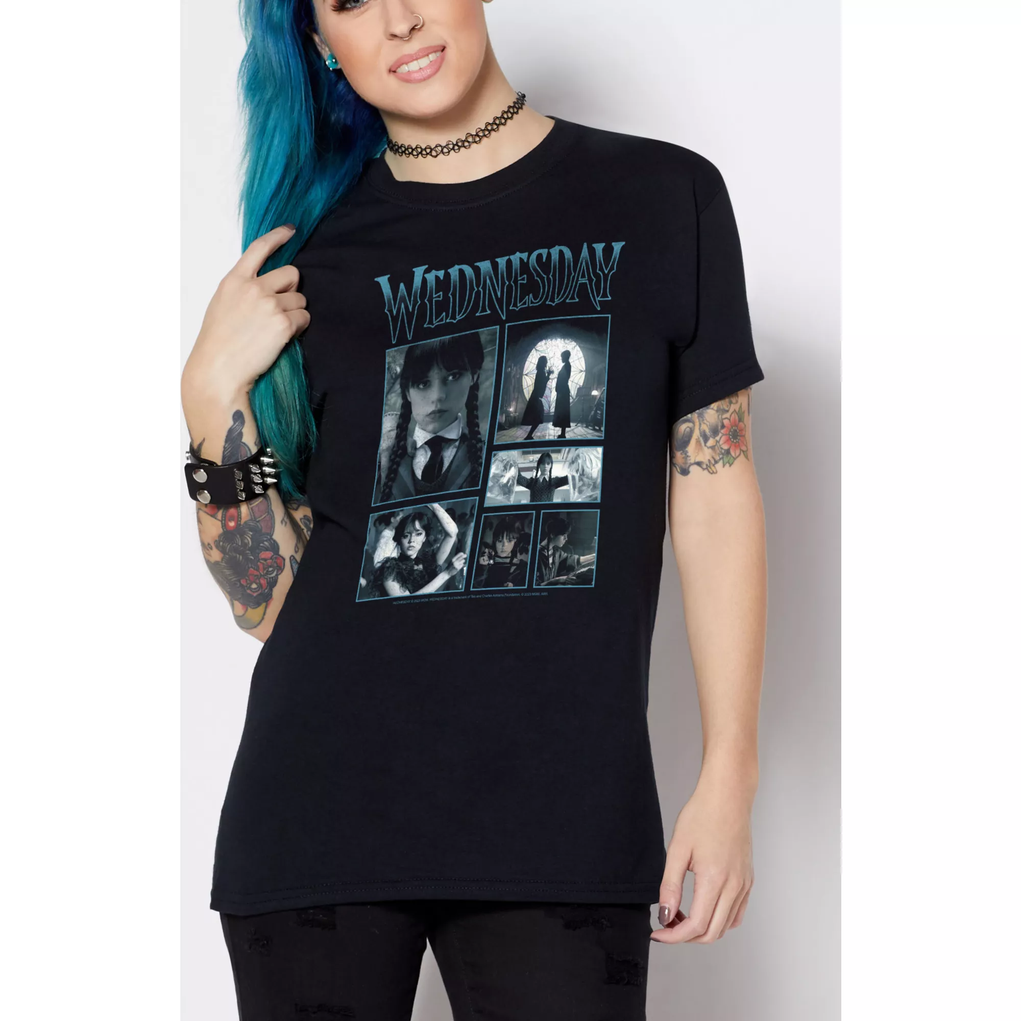 Wednesday Iconic Scenes T Shirt at Spencer's