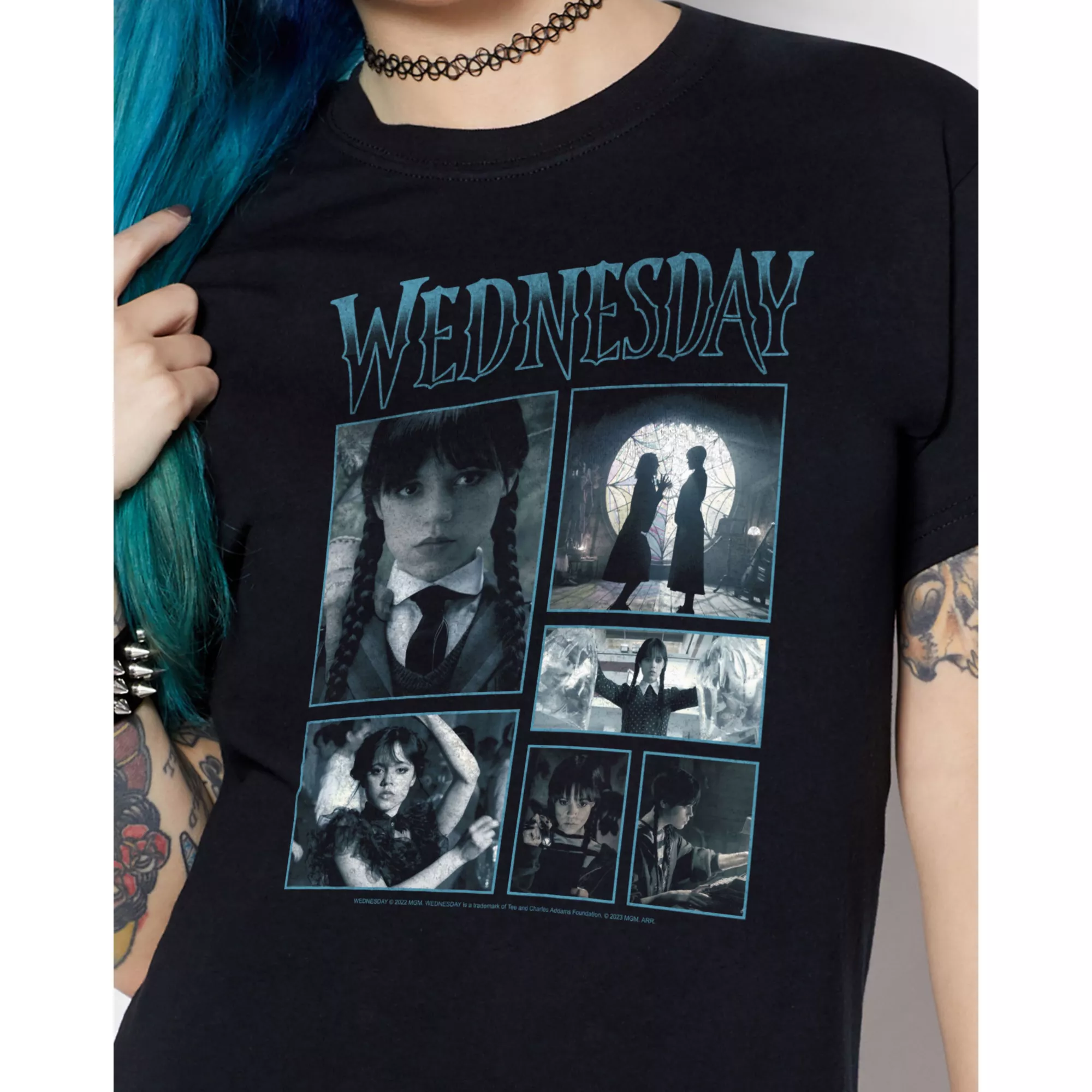 Wednesday Iconic Scenes T Shirt at Spencer's