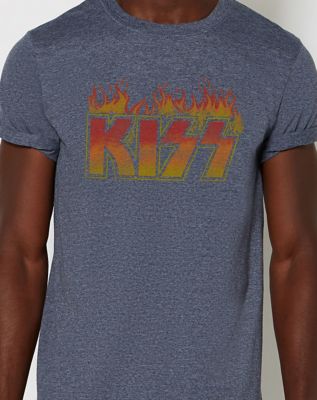 Navy Kiss on Fire T Shirt