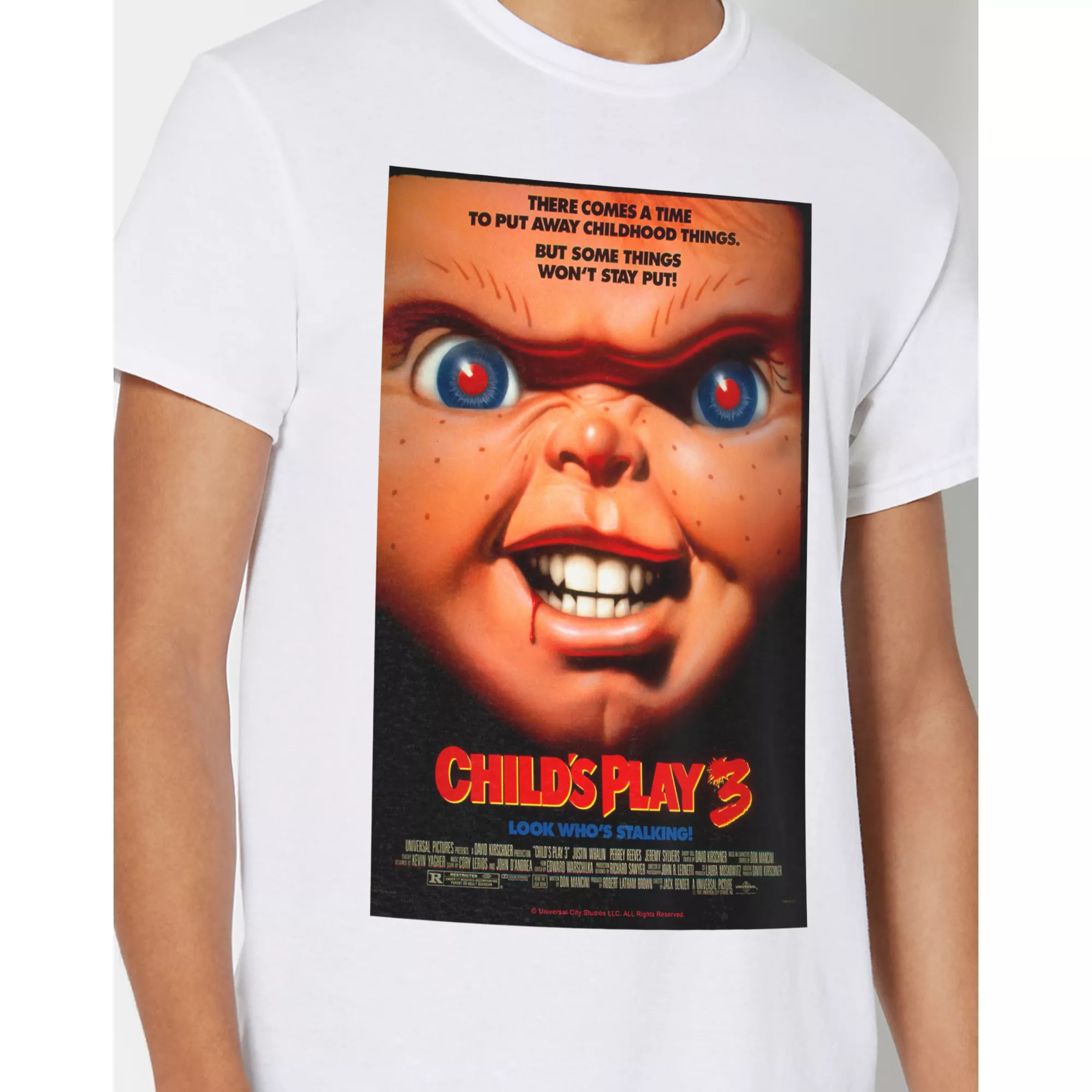 White Child's Play 3 Chucky T Shirt at Spencer's