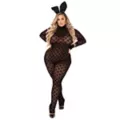Adult Sheer Bunny Plus Size Bodysuit - Playboy at Spirit Halloween
