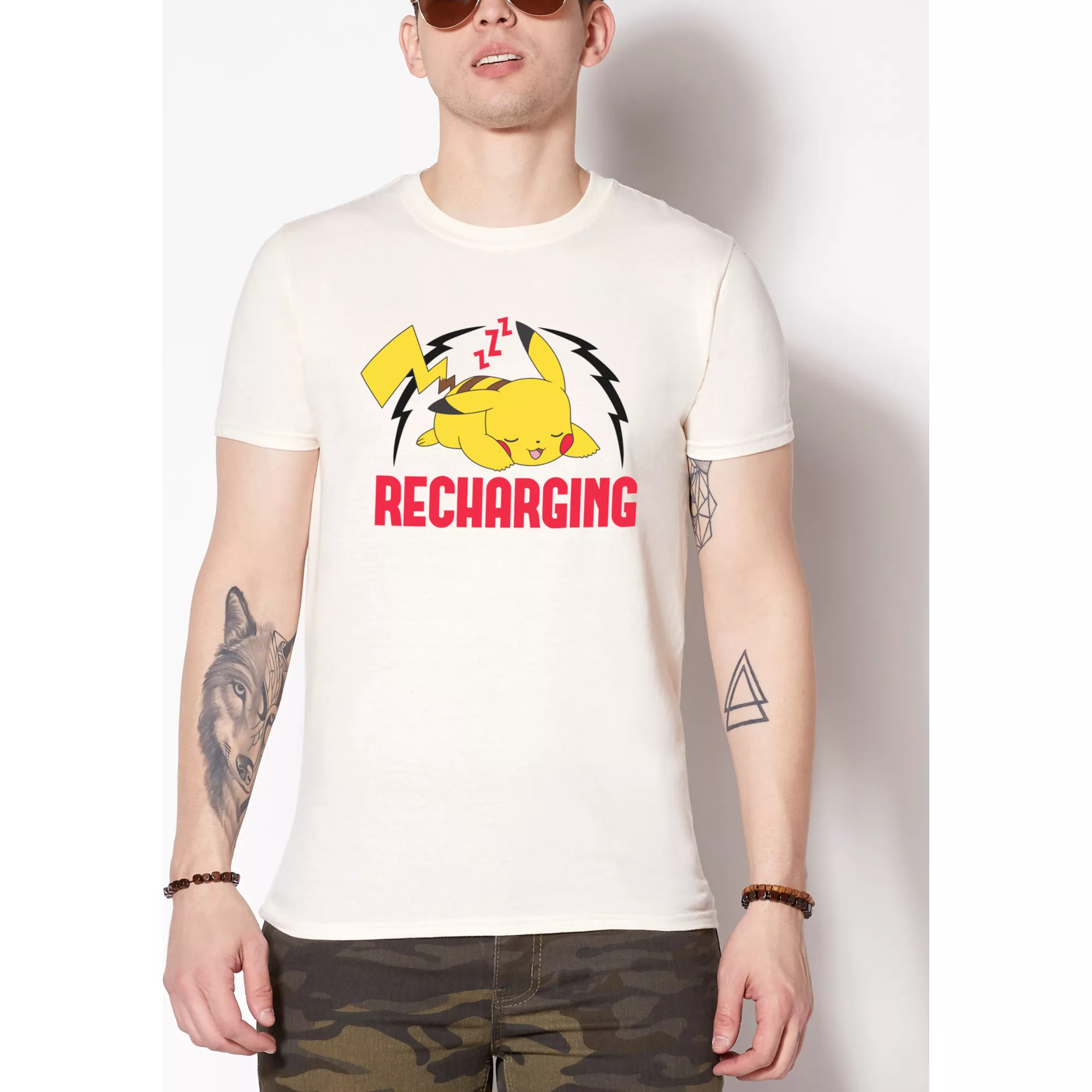 Recharging Pikachu T Shirt - Pokémon at Spencer's