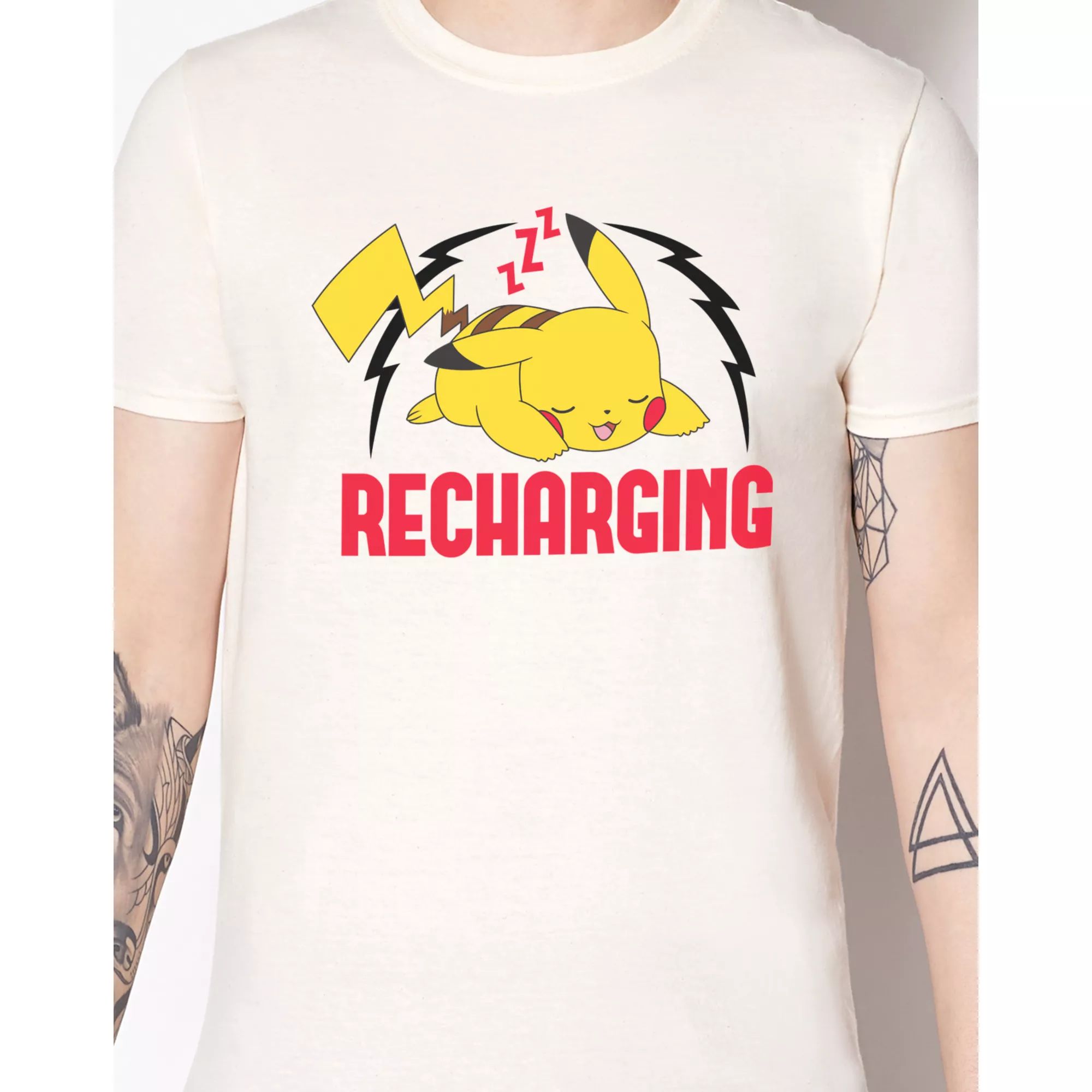 Recharging Pikachu T Shirt - Pokémon at Spencer's