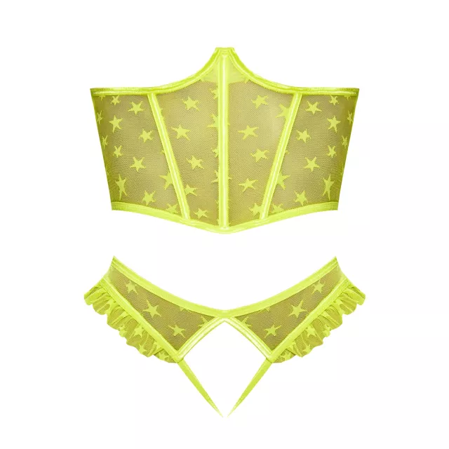 Plus Size Cupless Bustier and Open Crotch Panties Set at Spencer's