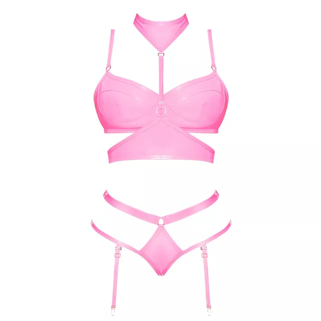Demi Bra, Harness, Garter and Panties Set at Spencer's