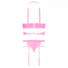 Plus Size Demi Bra, Harness, Garter and Panties Set at Spencer's