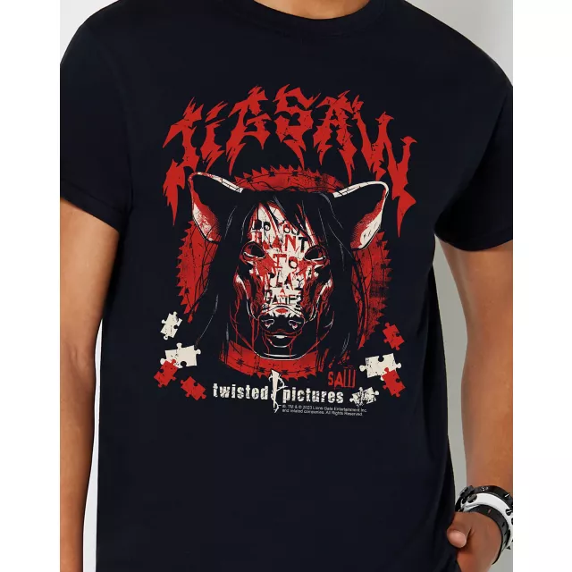 Jigsaw Pig Mask T Shirt - Saw at Spencer's