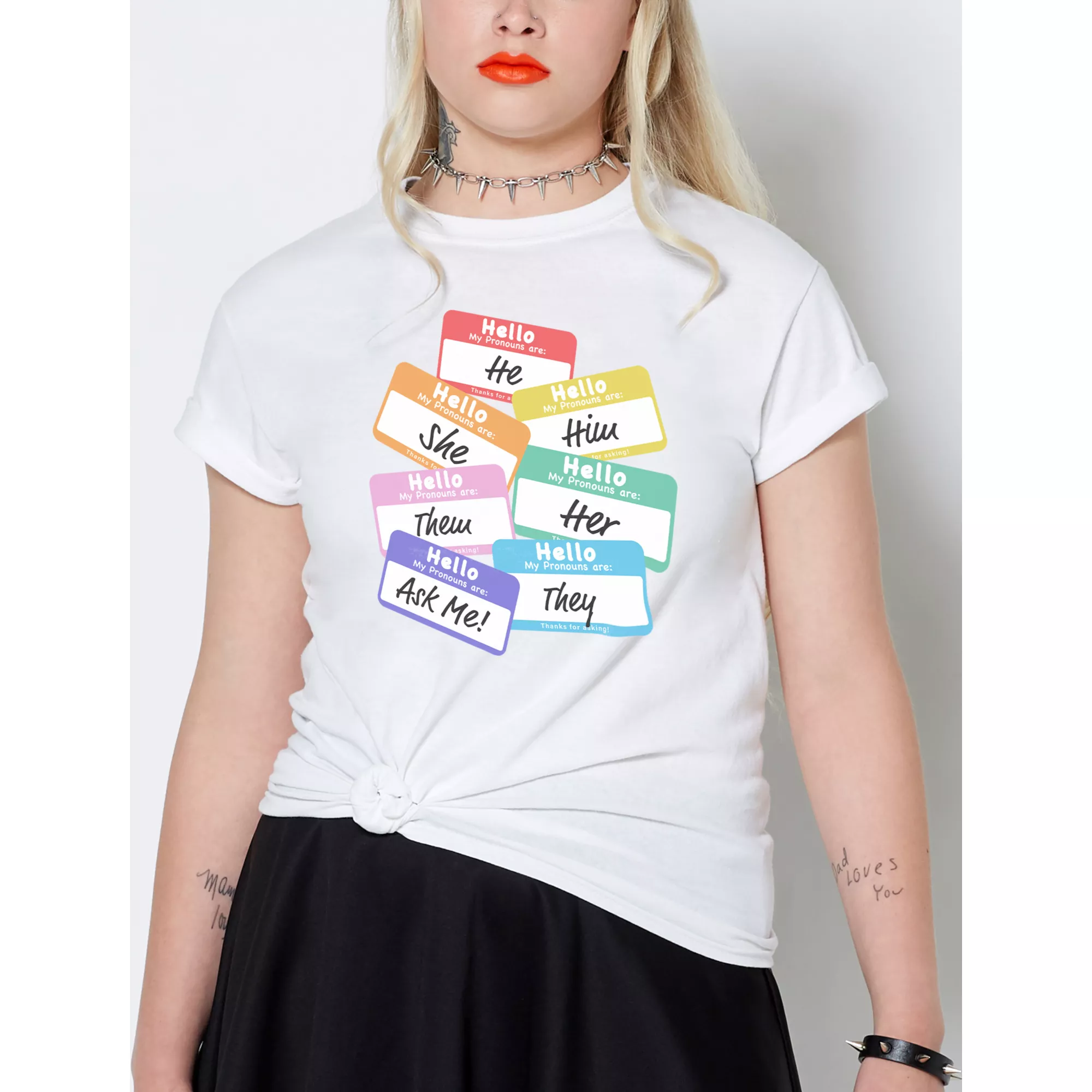 Rainbow Pronouns T Shirt at Spencer's