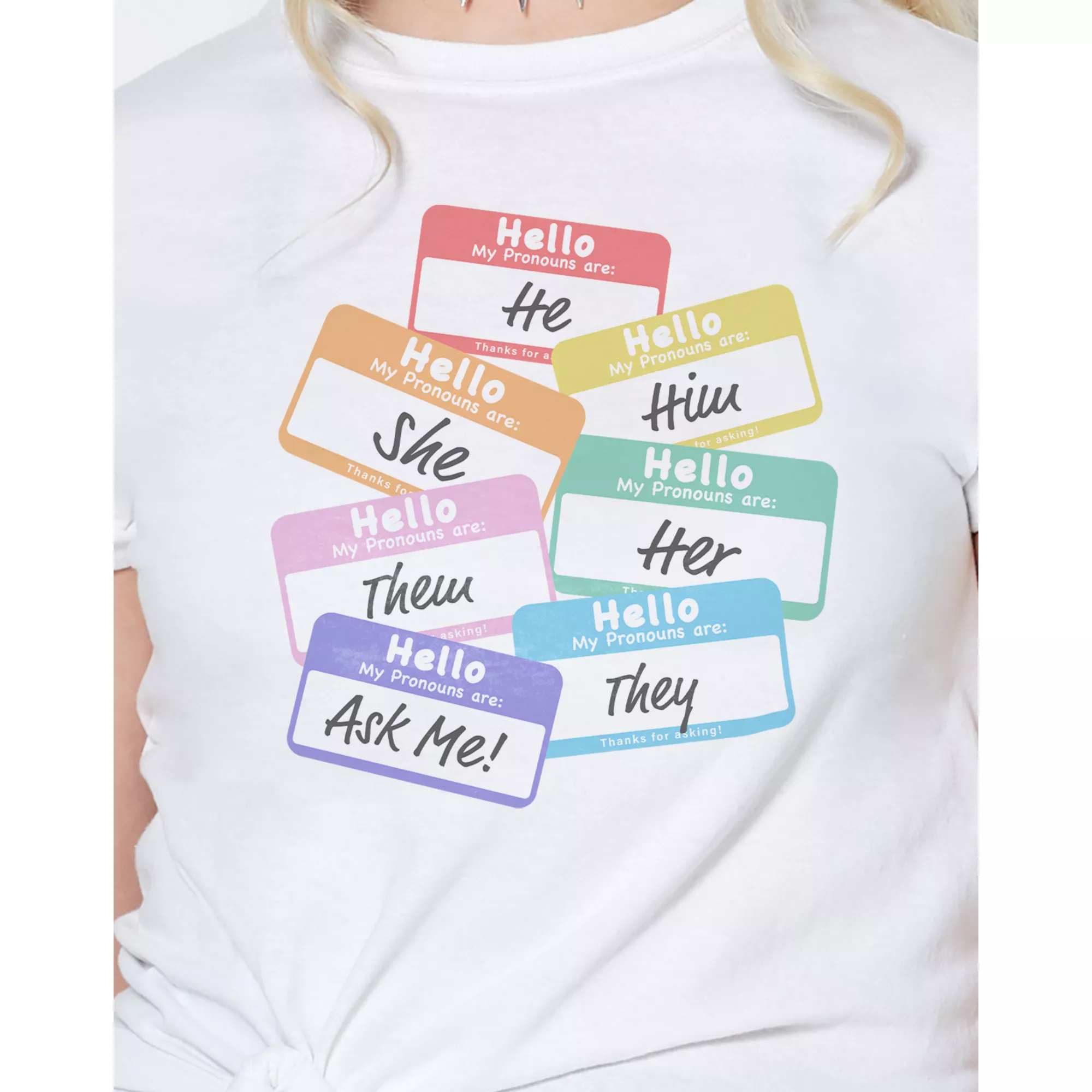 Rainbow Pronouns T Shirt at Spencer's