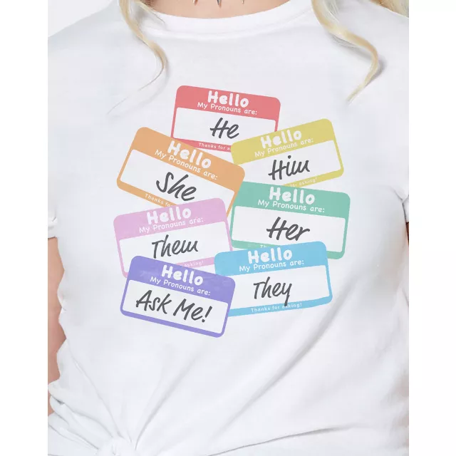 Rainbow Pronouns T Shirt at Spencer's