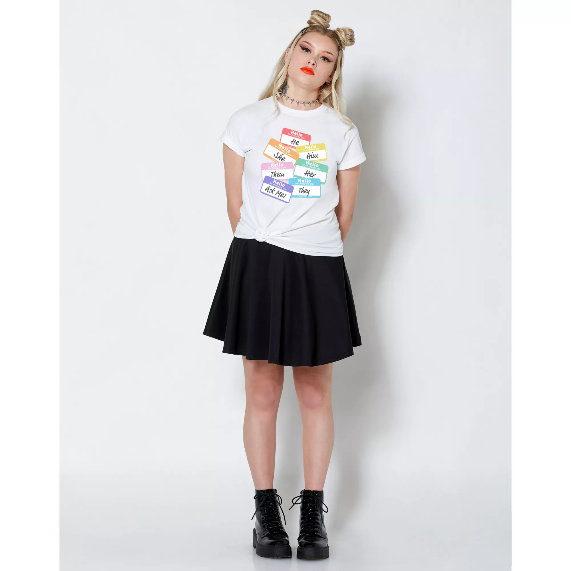 Rainbow Pronouns T Shirt at Spencer's