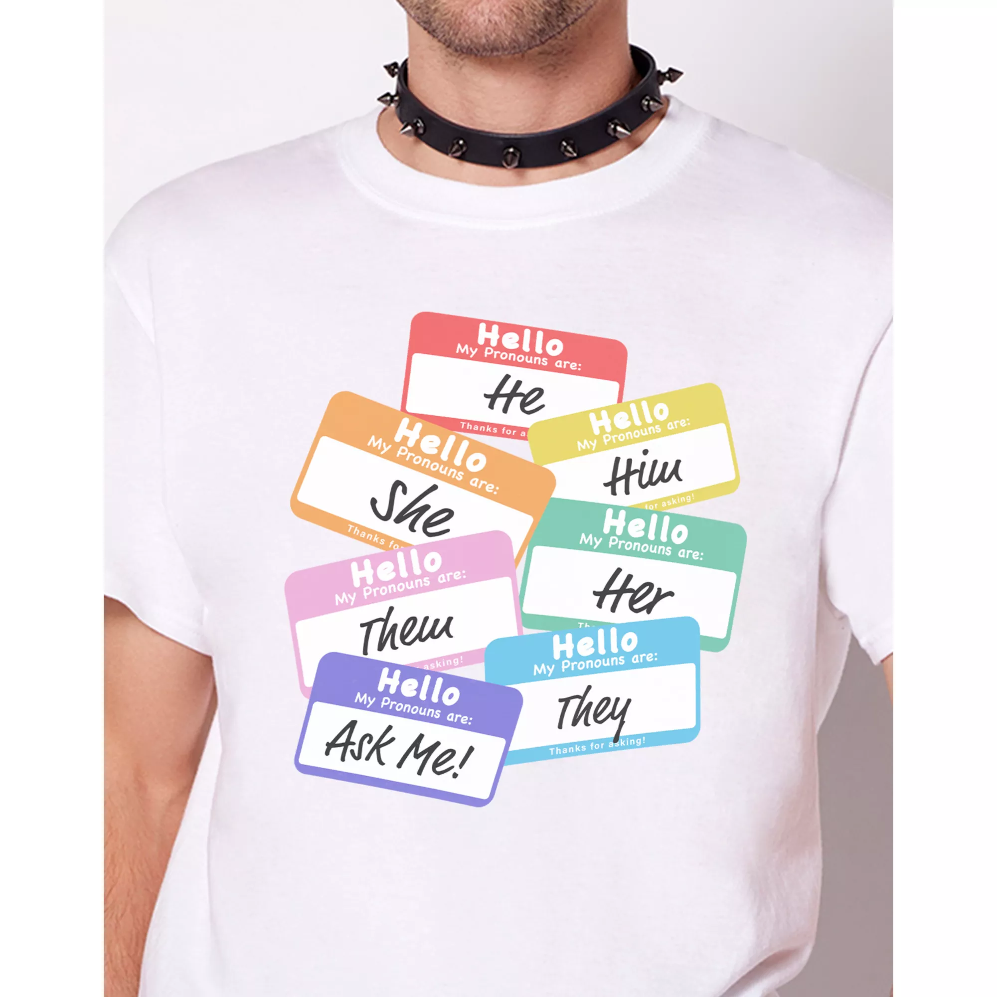 Rainbow Pronouns T Shirt at Spencer's