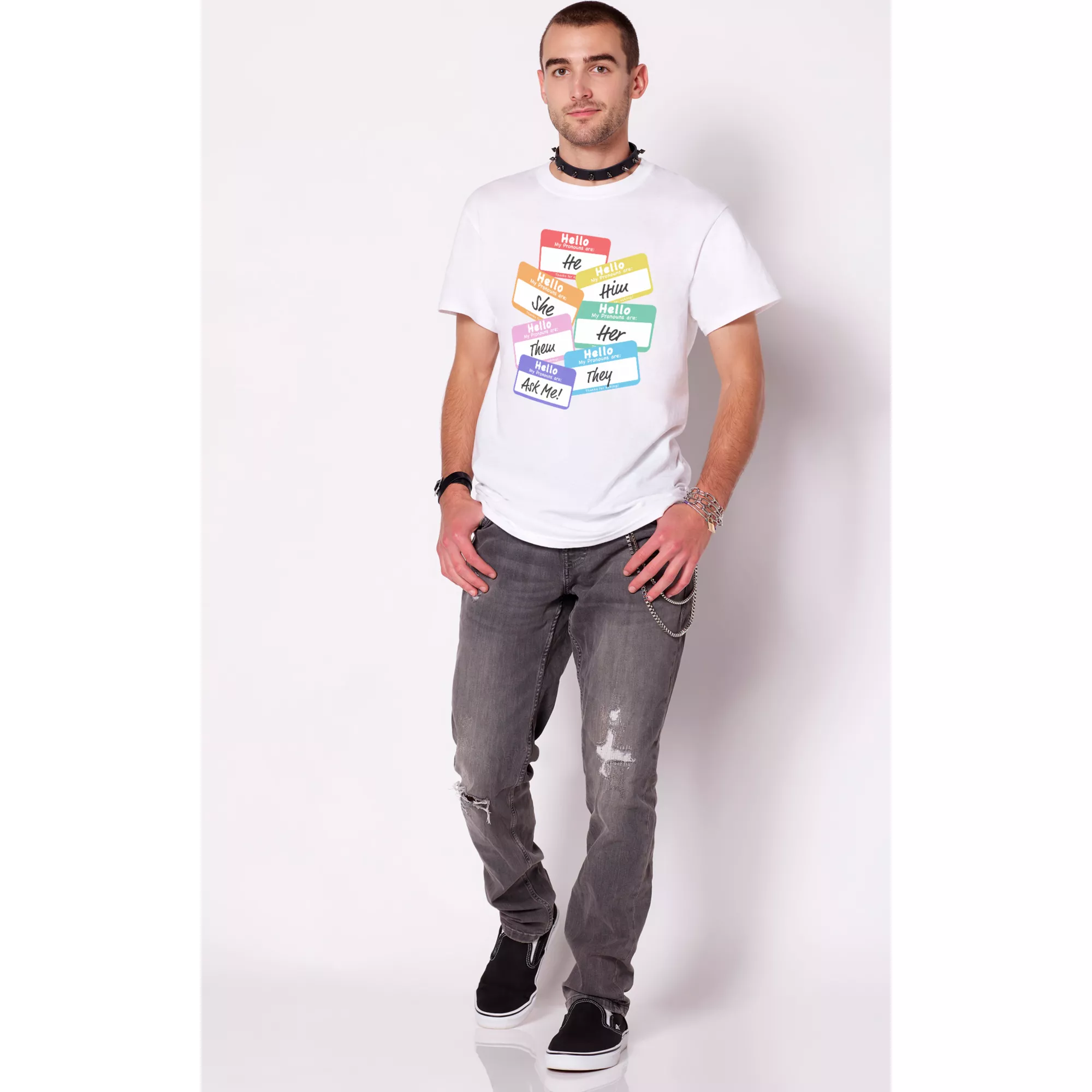 Rainbow Pronouns T Shirt at Spencer's