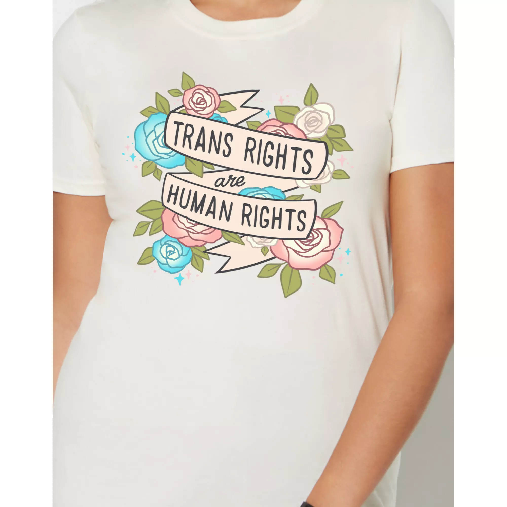 Trans Rights Floral T Shirt at Spencer's