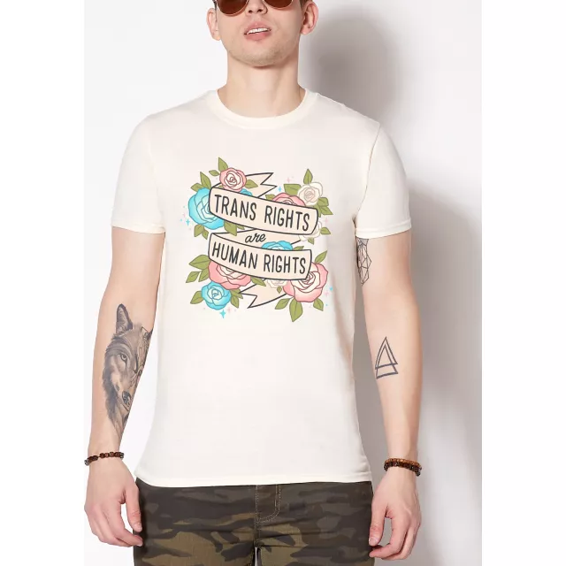 Trans Rights Floral T Shirt at Spencer's
