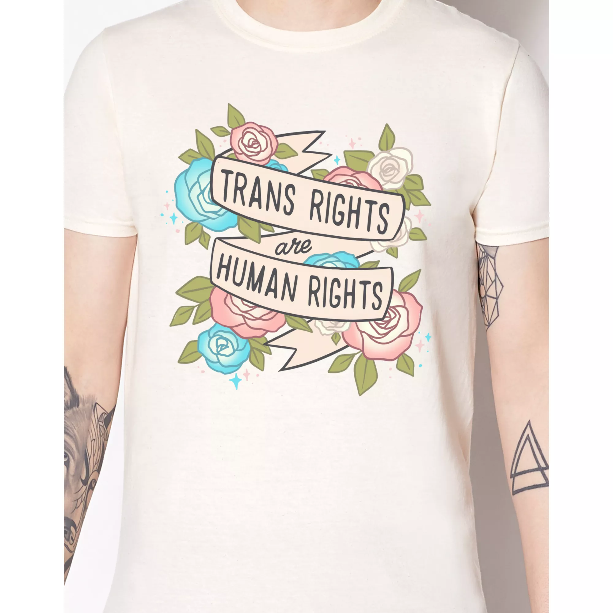 Trans Rights Floral T Shirt at Spencer's