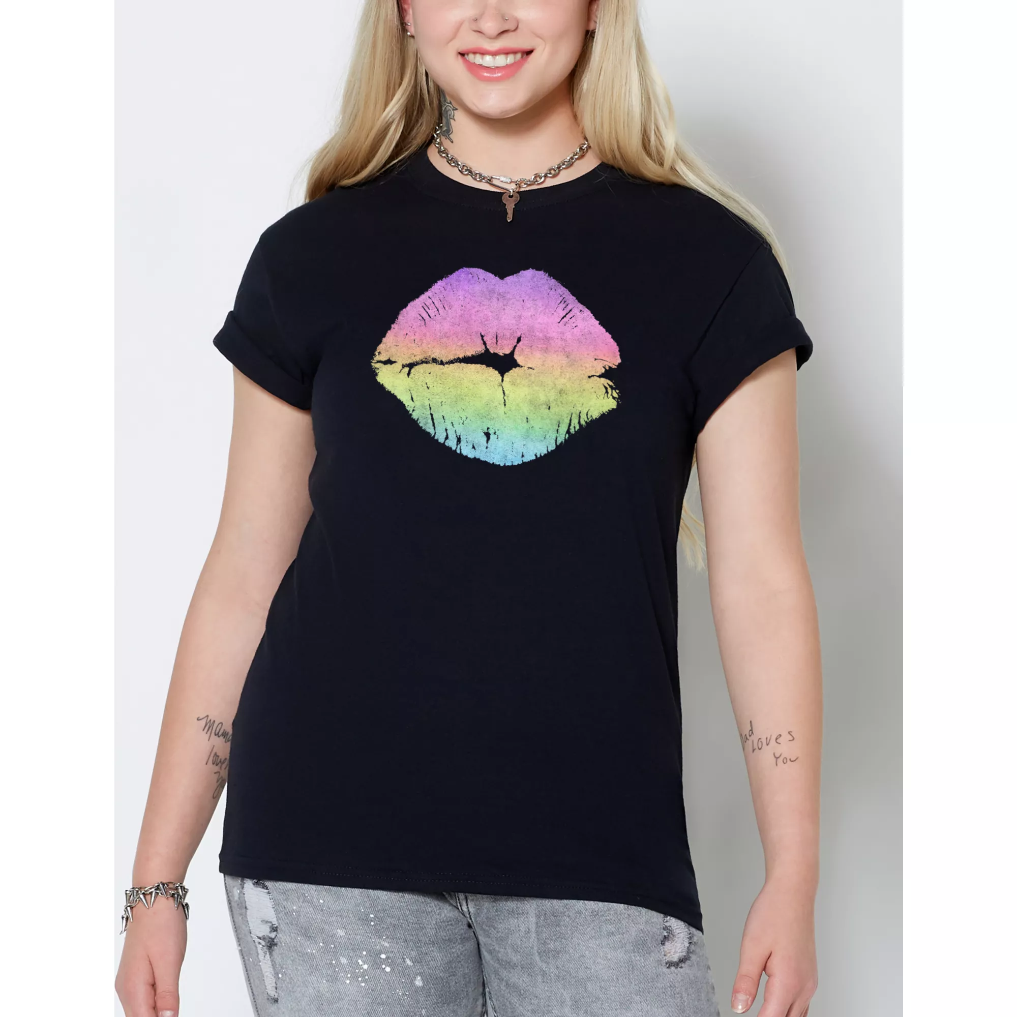 Pansexual Flag Lipstick T Shirt at Spencer's