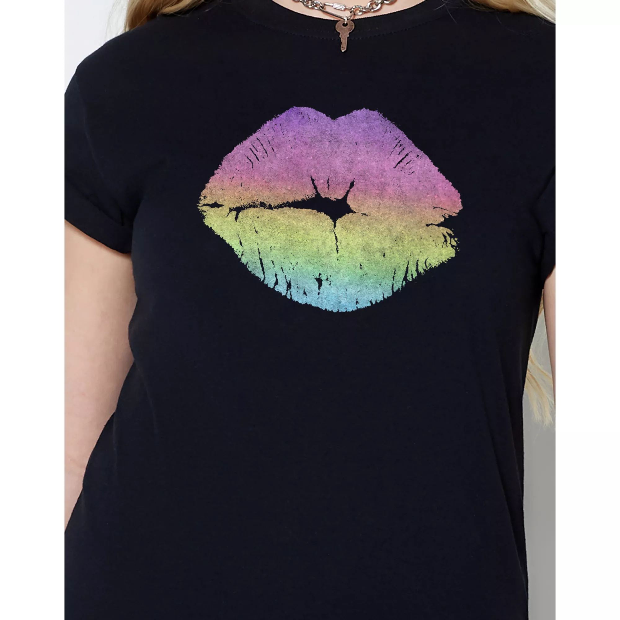 Pansexual Flag Lipstick T Shirt at Spencer's