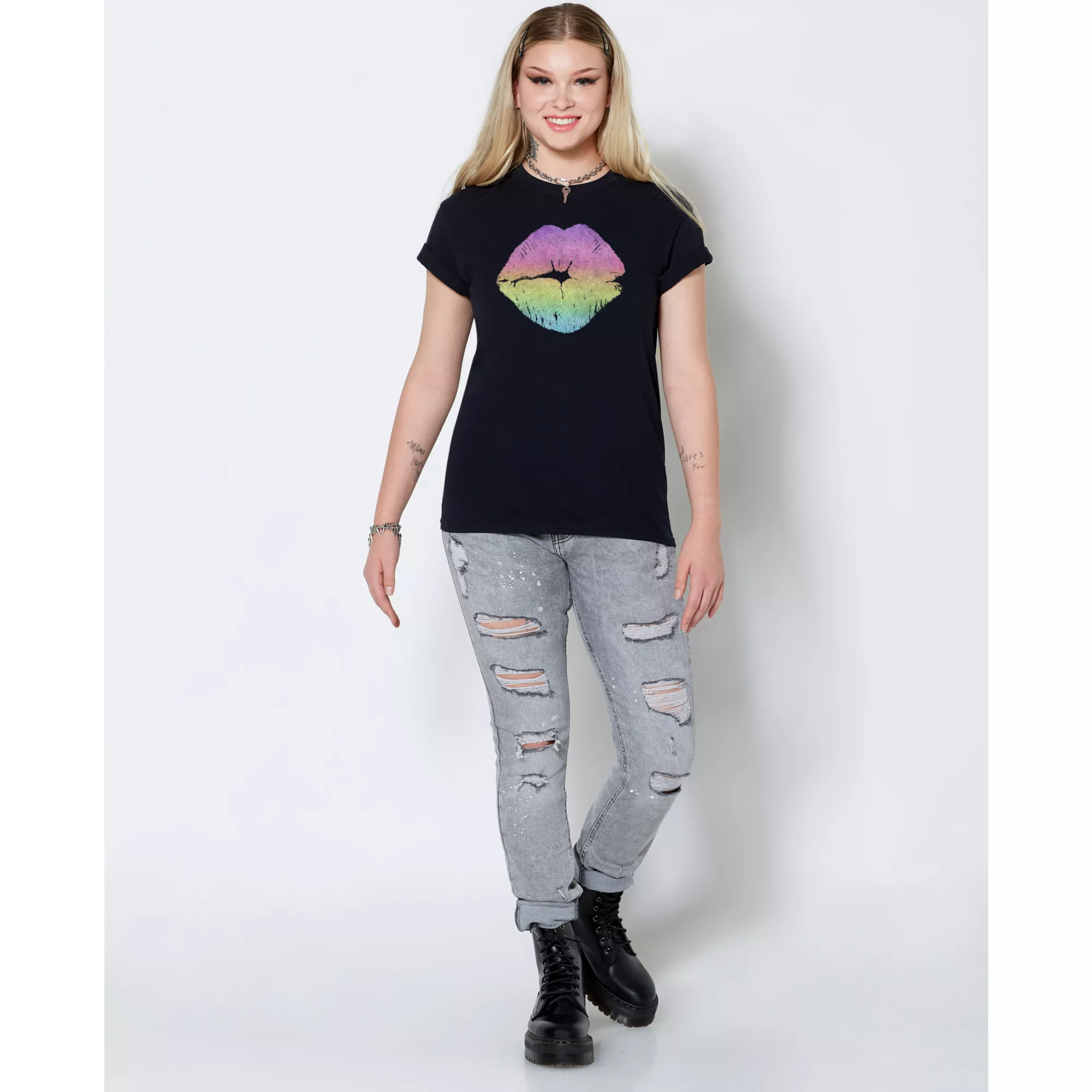 Pansexual Flag Lipstick T Shirt at Spencer's