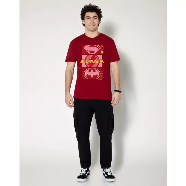 Stacked Superhero Logo T Shirt - The Flash at Spencer's