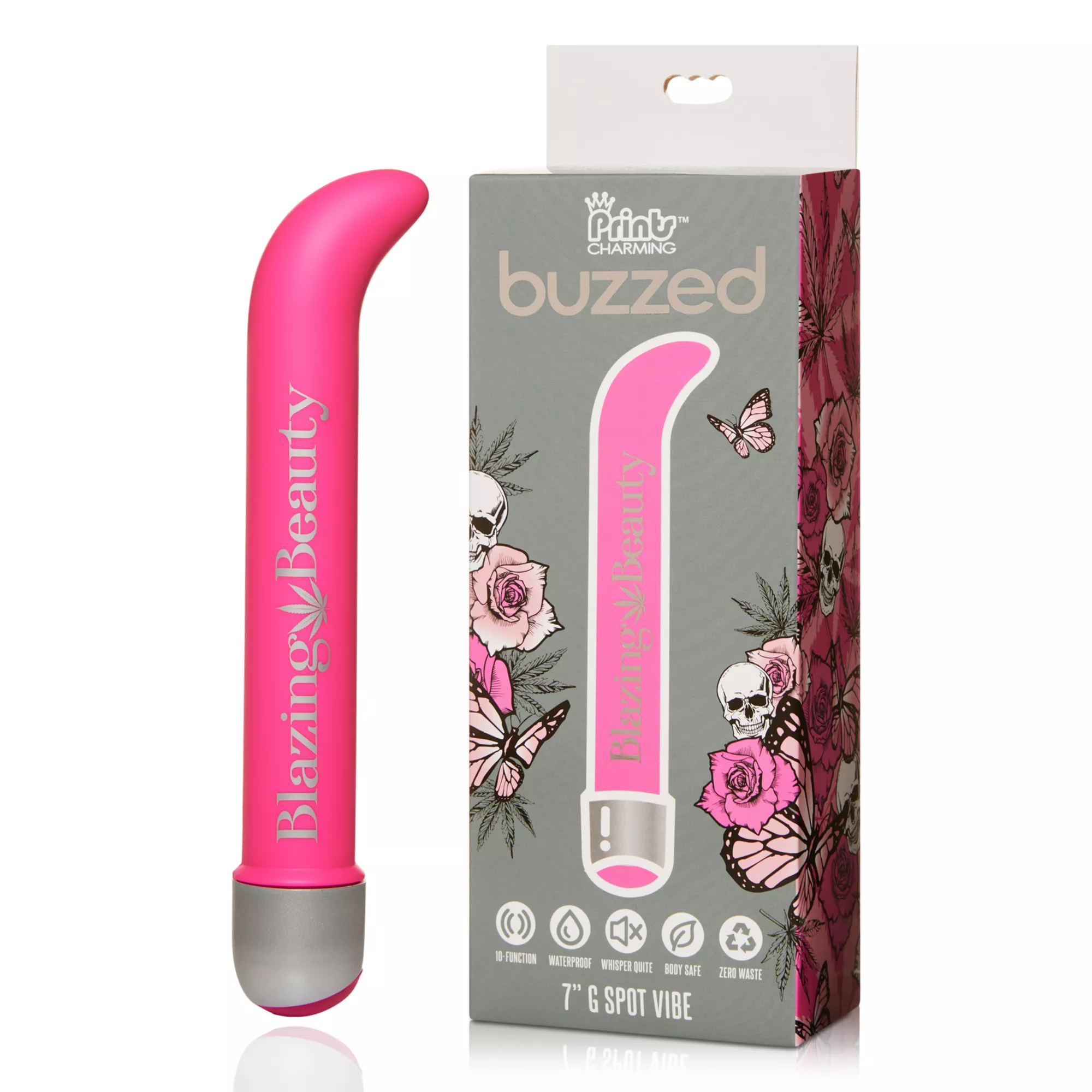 Blazing Beauty 10-Function Waterproof G-Spot Vibrator - 7 Inch