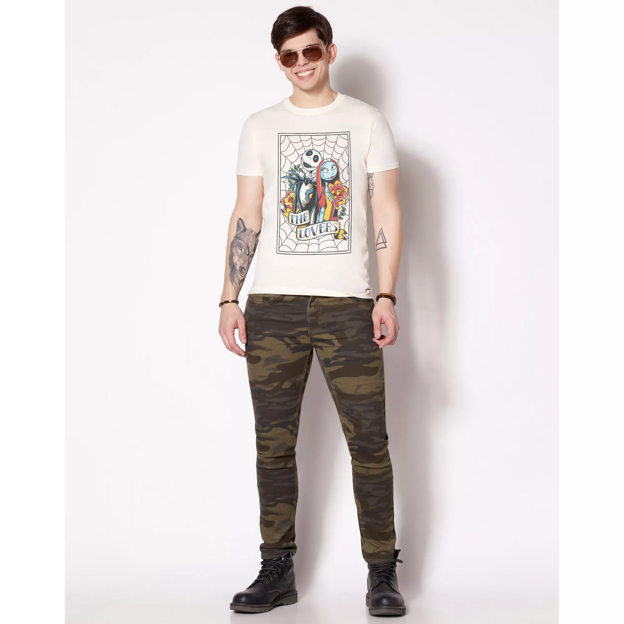 Jack Skellington and Sally Lovers Tattoo T Shirt - The Nightmare Before Christmas at Spencer's