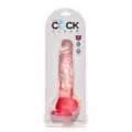 King Cock Realistic Suction Cup 8 Inch Dildo with Pink Balls at Spencer's