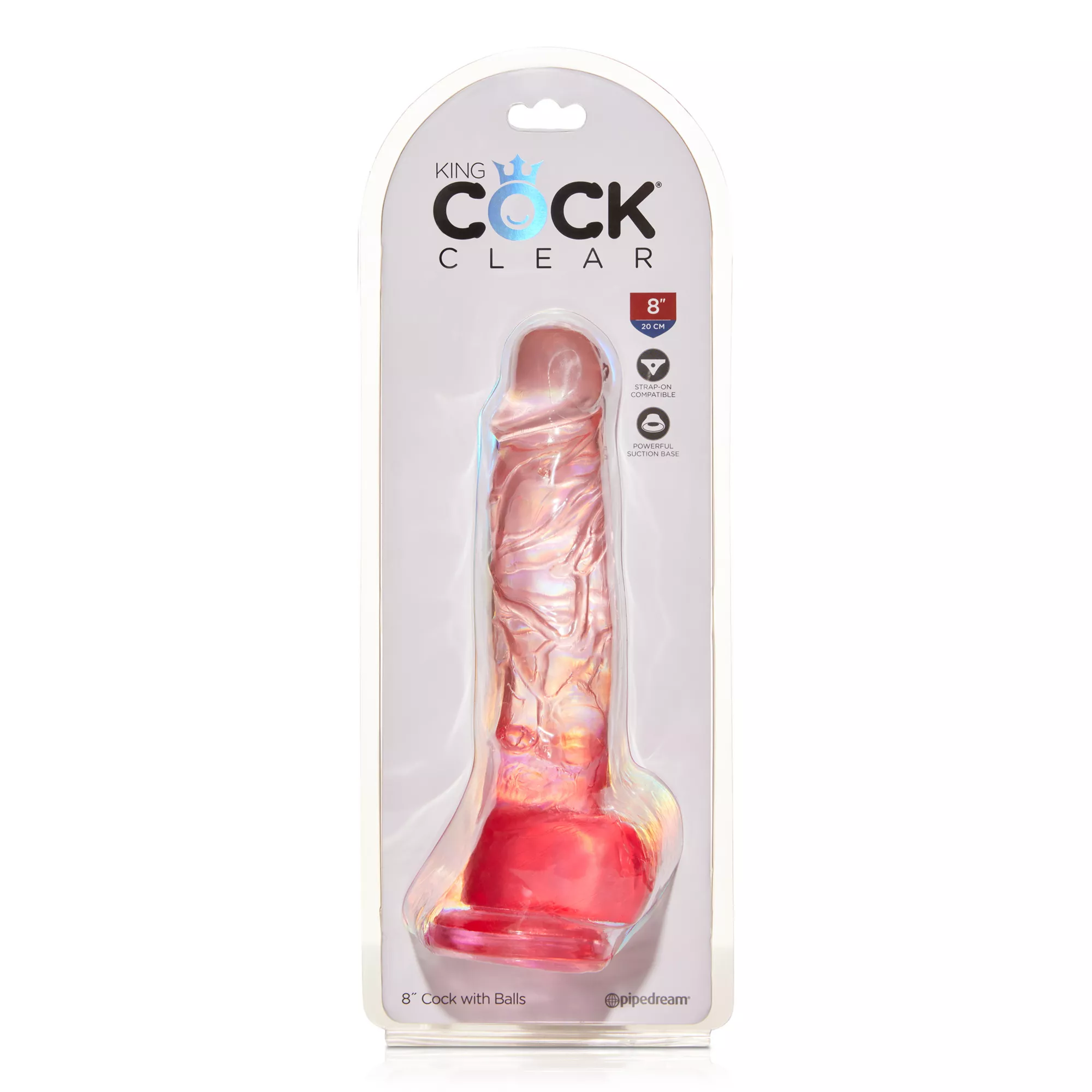King Cock Realistic Suction Cup 8 Inch Dildo with Pink Balls at Spencer's